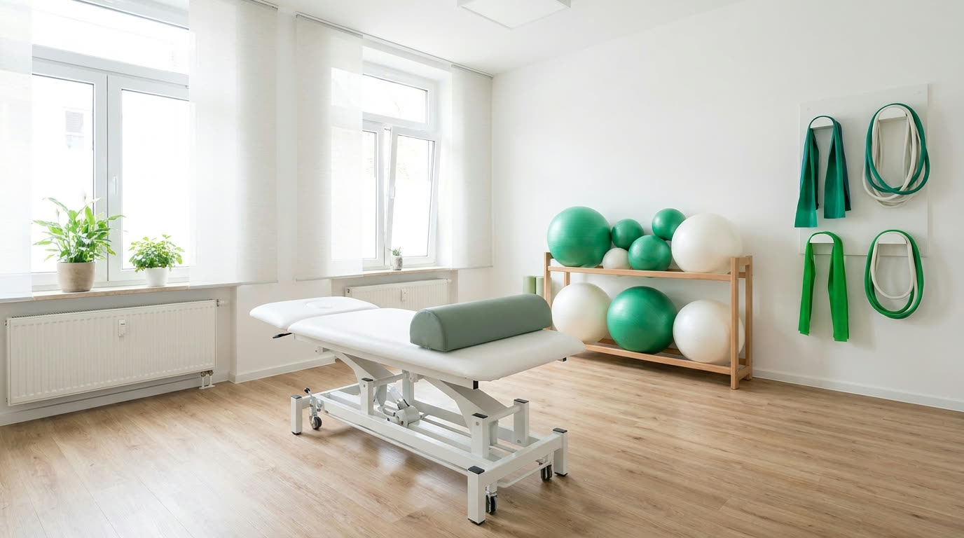 Materiel de reeducation du Cabinet Paolina : ballons et tables de soin